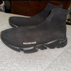 Balenciaga Black Knit High-Top Sneakers